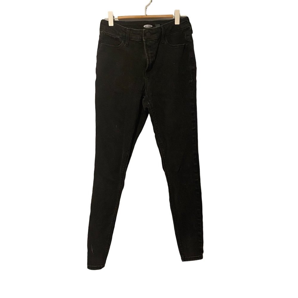 Old Navy 4 Rockstar Super skinny hire rise secret slim pockets black denim jeans